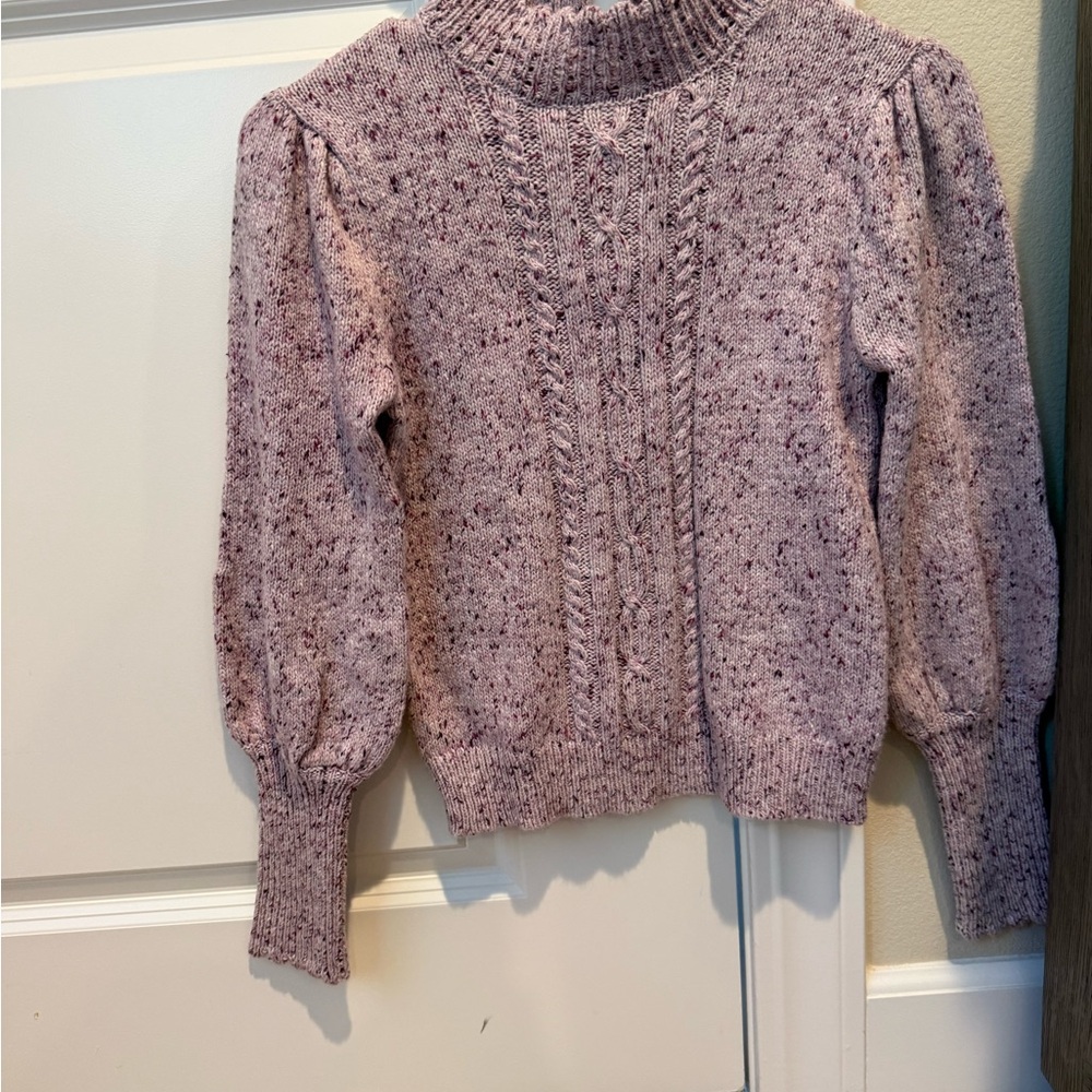 Janie and Jack Speckled Lavender Cable Turtleneck Sweater